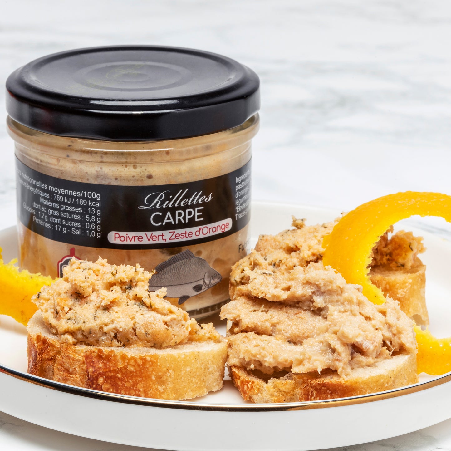 Rillettes de carpes au poivre vert - 90g